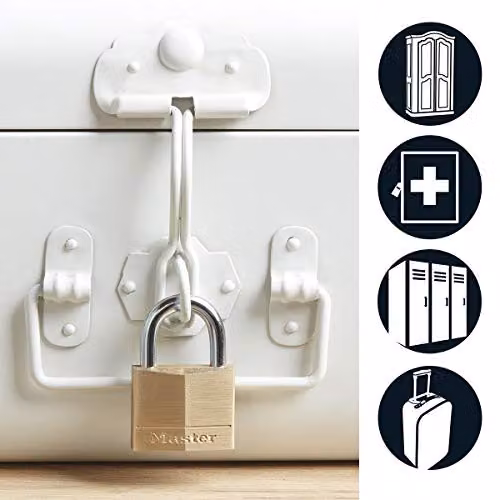 Master Lock Pack of 4 Gold Brass Key Padlocks, W/D/H: 6 x 4 x 1.3 cm – 2