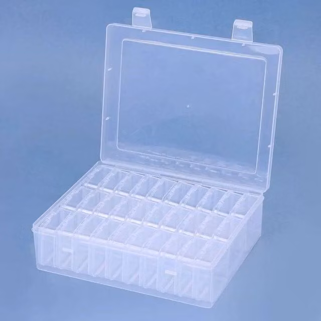 PAWNORA 30-Piece Clear Plastic Bead Organizer Box with Lids