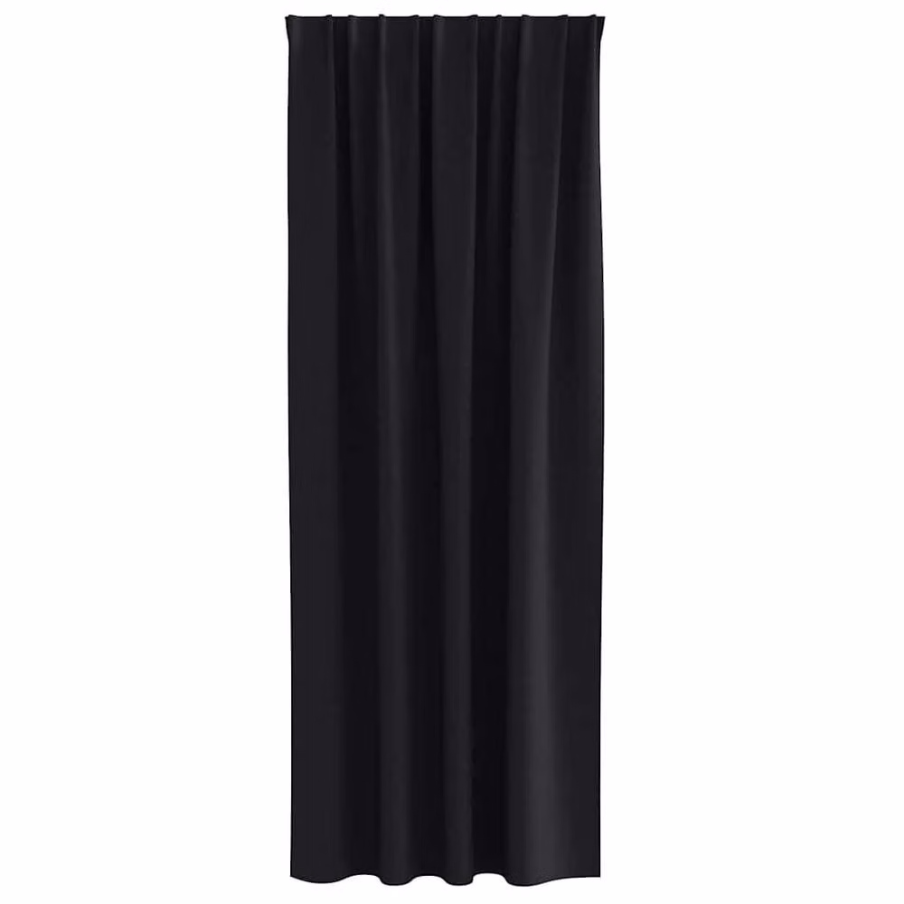 Berkfield Home Blackout Fabric Curtains, 2 Pack, Black, W: 140 cm, H: 260 cm – 4