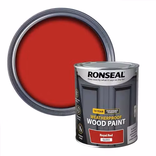 Ronseal Weatherproof Opaque Wood Paint Red Gloss 0.75 l – 1