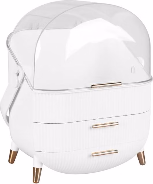 KORVIXA White Plastic Cosmetic Case and Storage Box