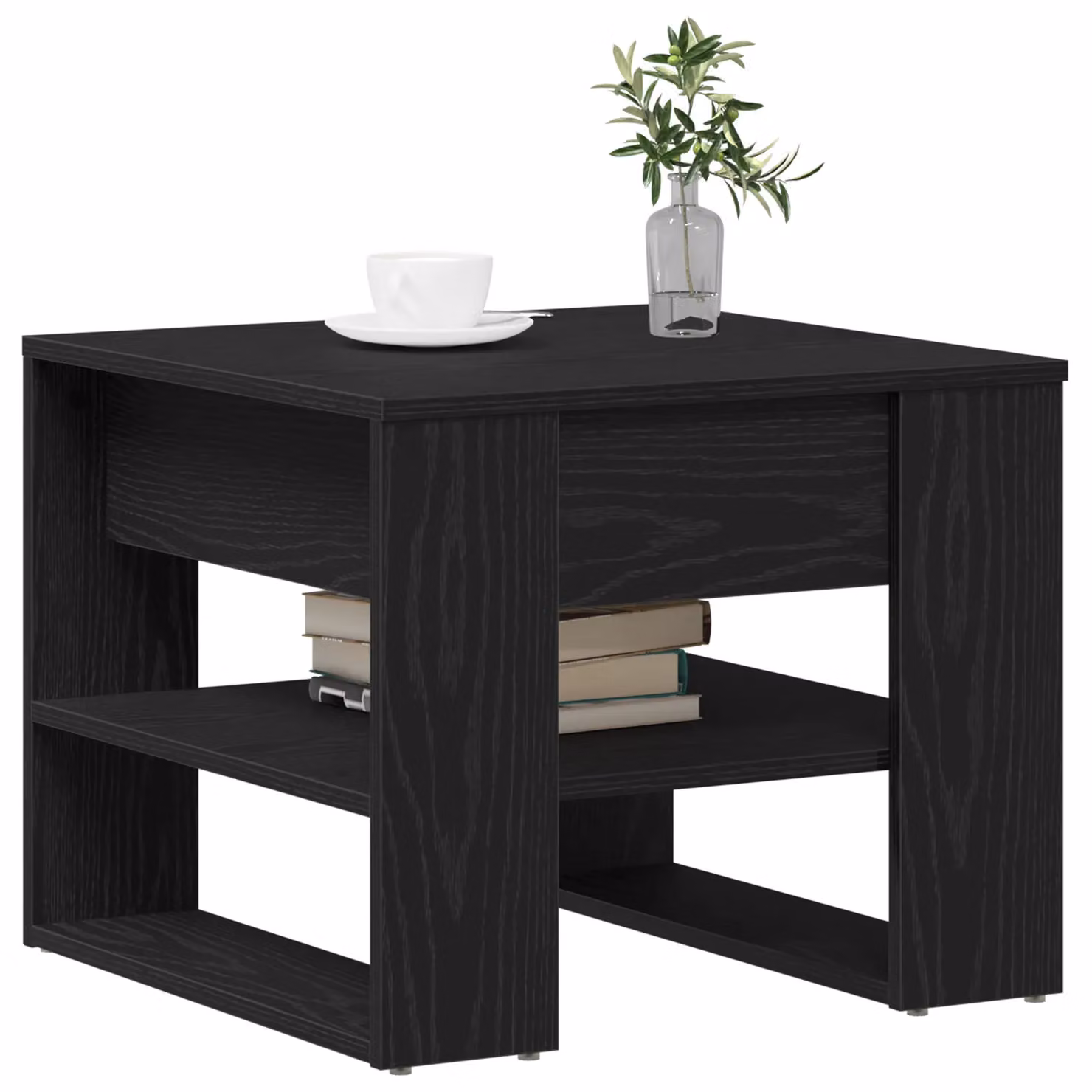 Berkfield Home Black Oak Coffee Table, W: 55.5 cm, D: 55.5 cm, H: 45 cm – 3