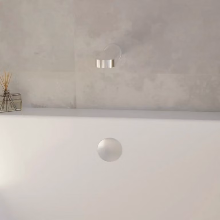 Balterley Pride Contemporary Round Wall Mounted Bath Spout, Chrome/Silver, W: 4.5 cm, D: 20.5 cm, H: 4.5 cm