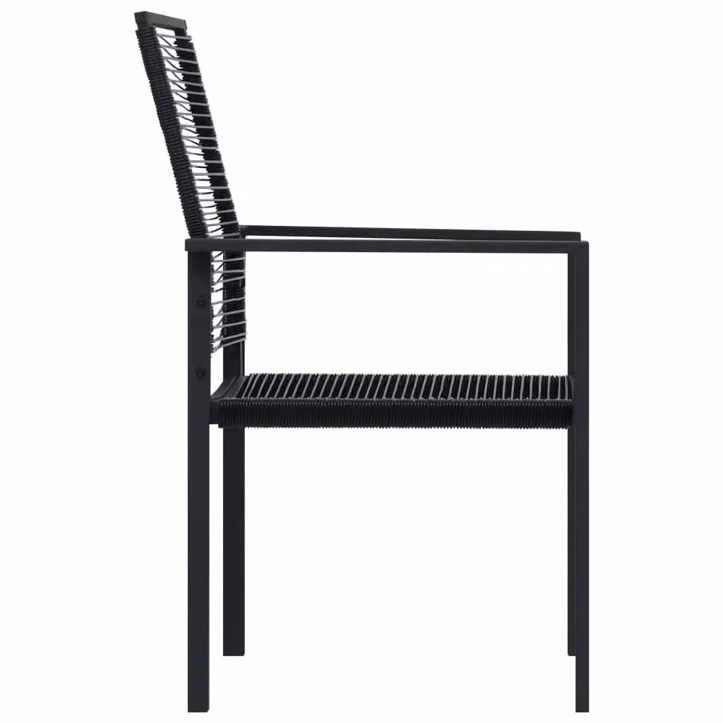 Berkfield Home 5 Piece Modern Garden Dining Set in Black with Glass and Rattan – 2