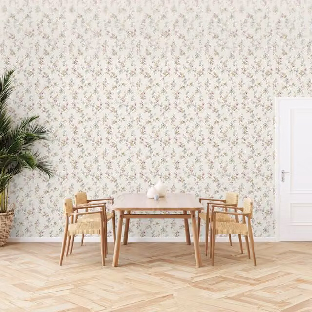 SK Filson Classic Botanical Floral Wallpaper in Purple, Blue and Multicolour, Washable Roll