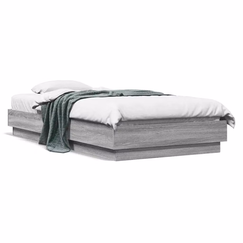 Berkfield Home Sonoma Single Bed Frame in Grey Engineered Wood, W/D/H: 90 x 190 cm – 2