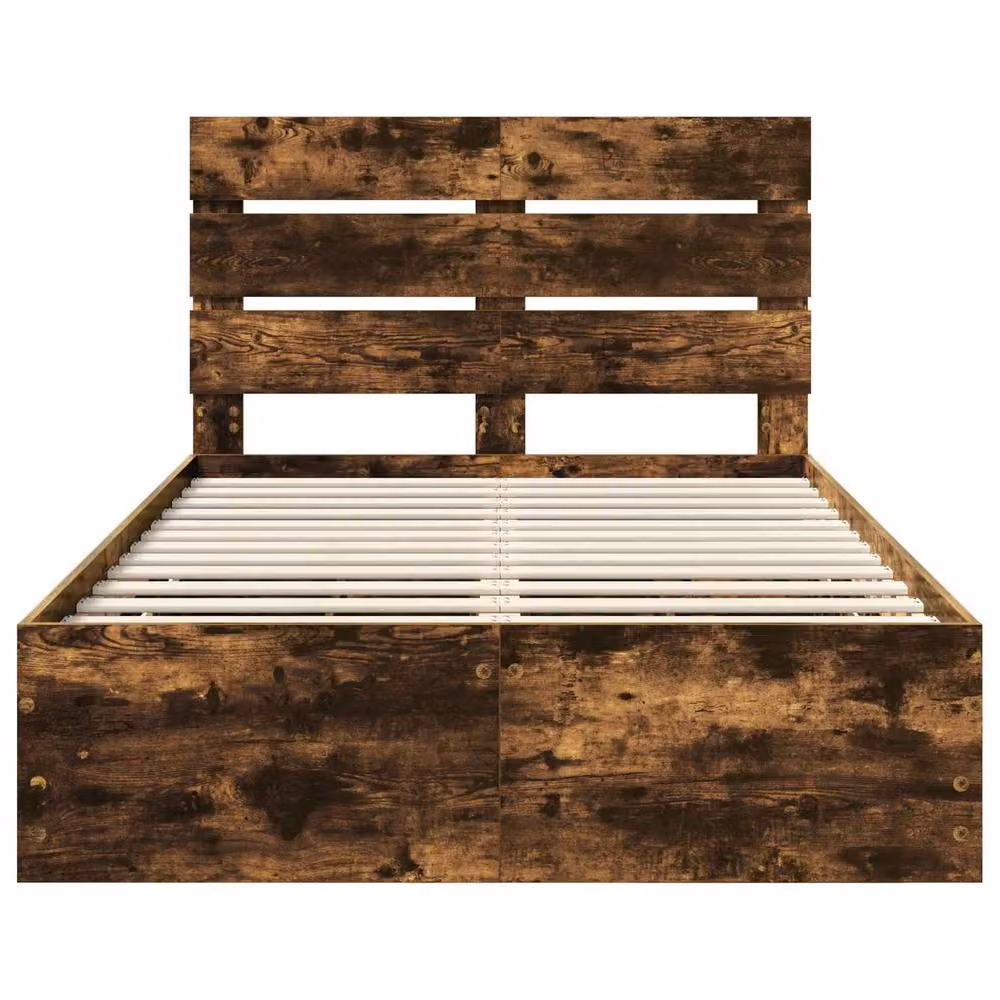 Berkfield Home Modern Bed Frame with Drawers in Smoked Oak Brown, W/D/H: 120 x 200 cm – 4