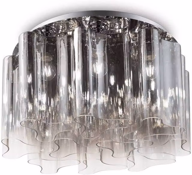 Ideal Lux Compo Modern Ceiling Light in Grey and Chrome