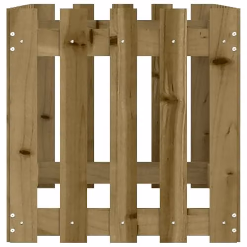vidaXL Brown Wooden Garden Raised Bed with Fence Design, W: 100 cm, D: 50 cm, H: 50 cm – 3
