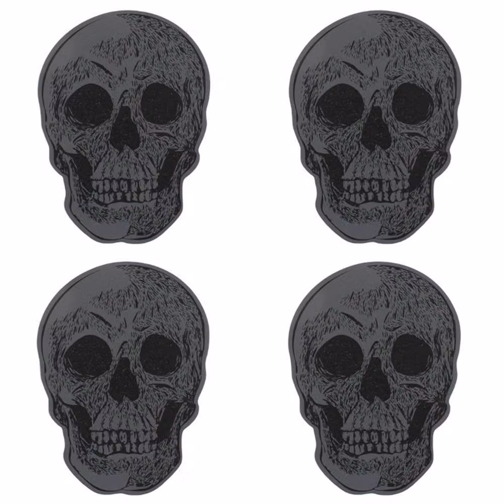 Uniqueful Set of 4 Black Skull Coasters – 2