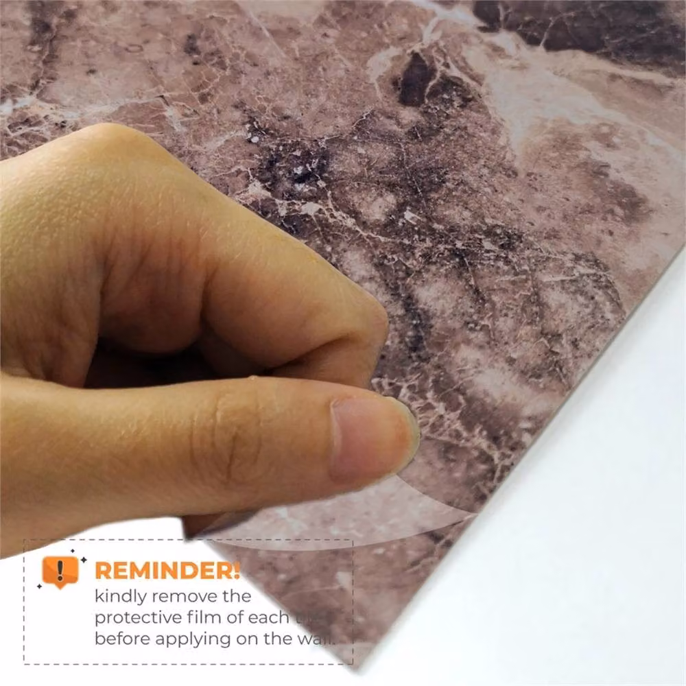 PAWNORA Copper Brown Marble Look Tile Stickers for Walls – 5