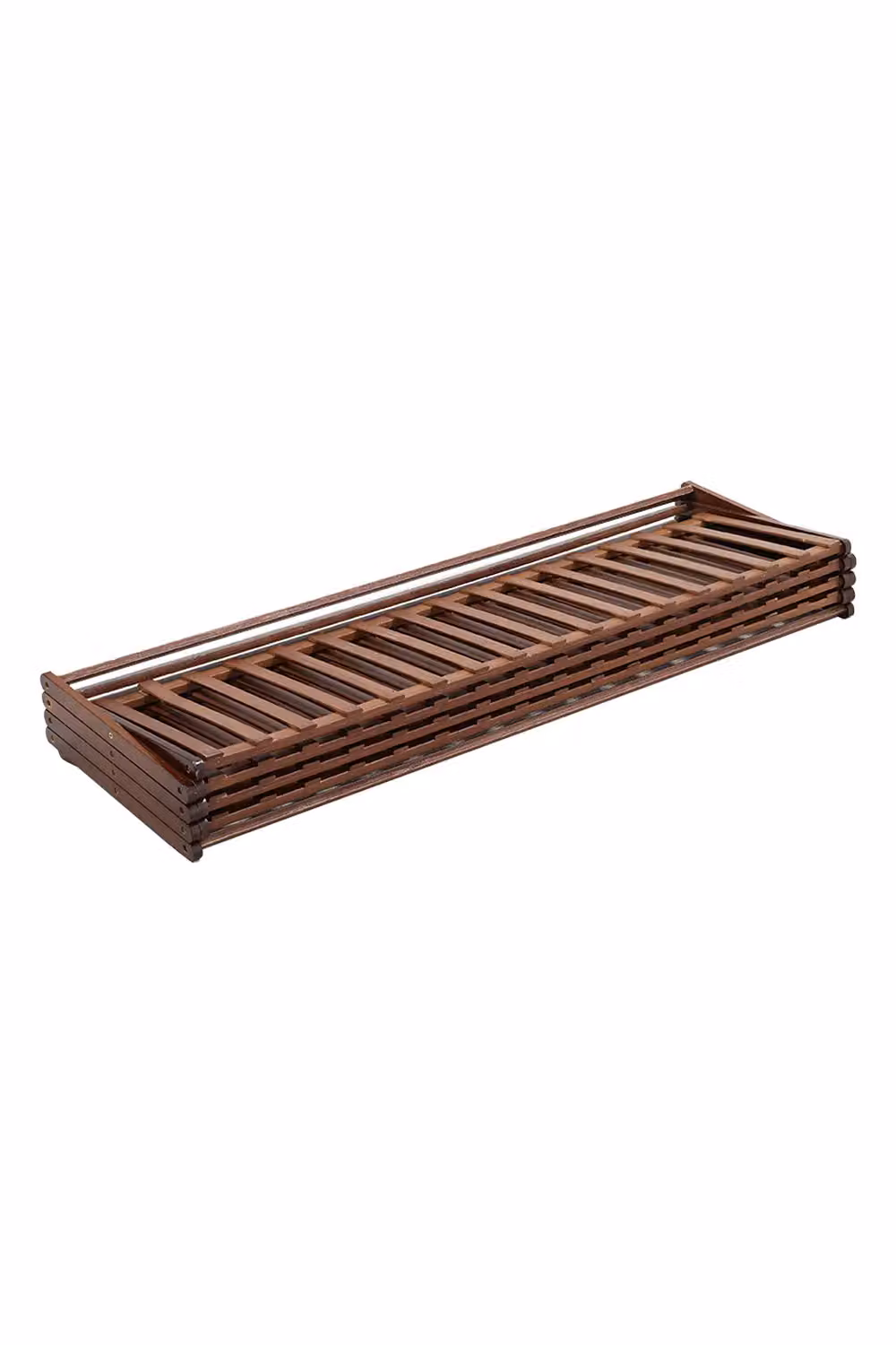 Living and Home 5 Tier Brown Bamboo Foldable Free Standing Shoe Rack and Plant Stand – 2