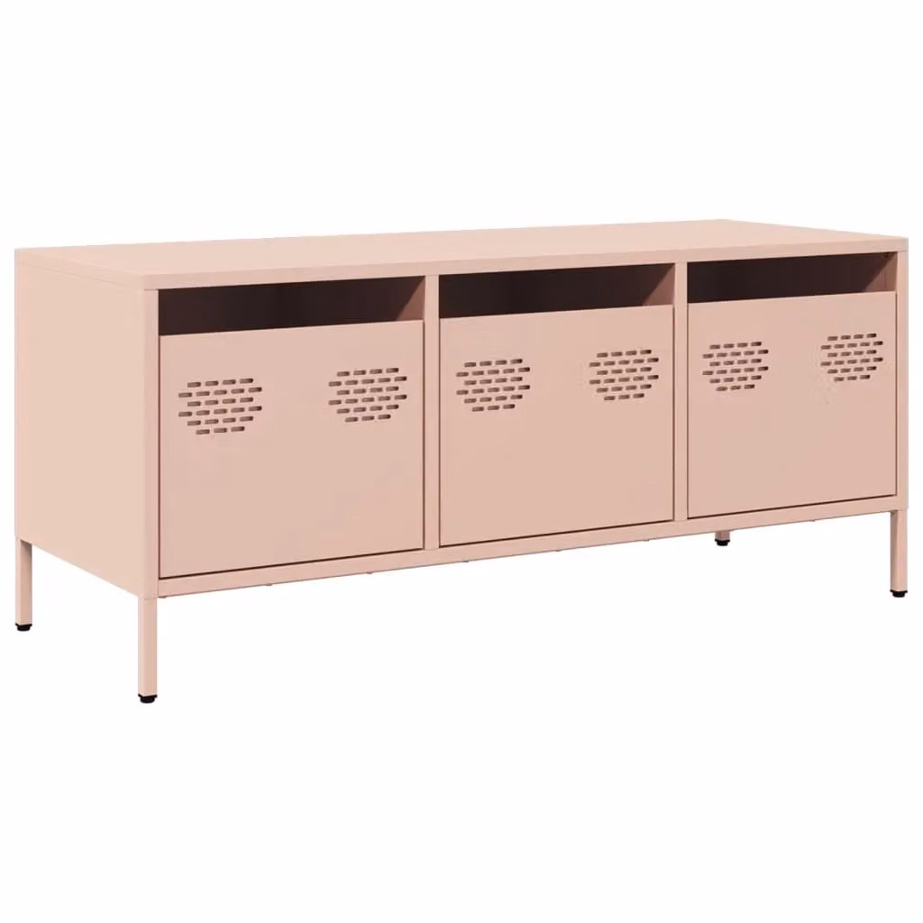Berkfield Home Pink Industrial TV Cabinet in Matt Cold-rolled Steel, W/D/H: 101.5 x 39 x 43.5 cm – 2