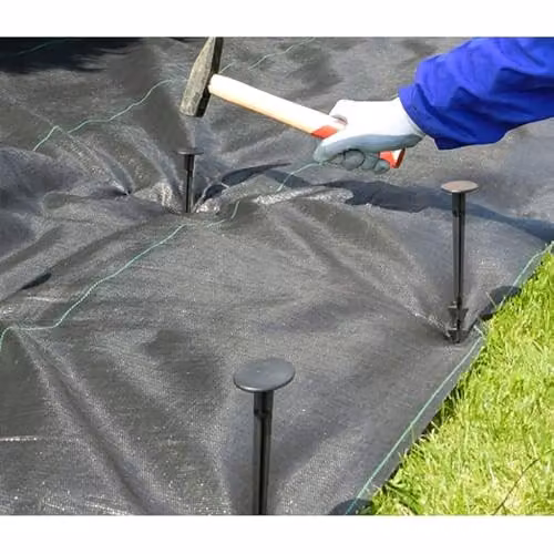 SolaDirect Black Woven Weed Control Membrane with 20 Pegs, 2 x 2 m – 4