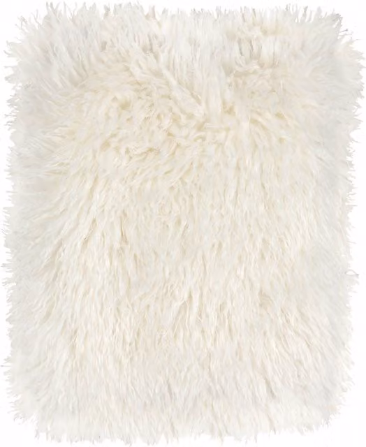 Furn Rowan Reversible Double Face Faux Fur Throw in Beige and White, W: 130 cm, L: 180 cm – 1