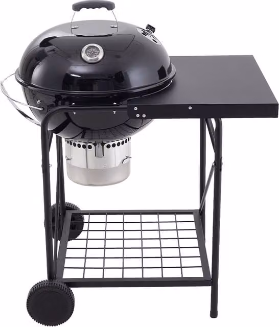 Darphe Round Outdoor Charcoal BBQ Grill Trolley - Black