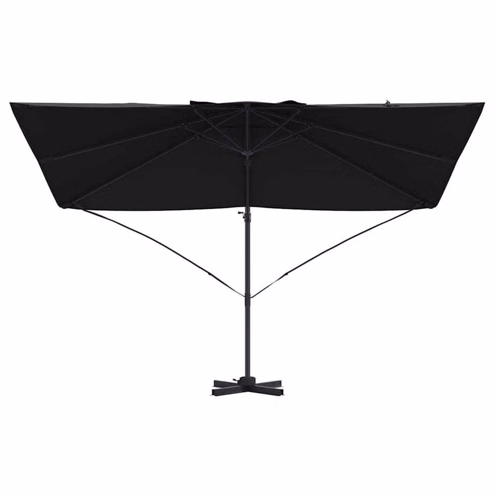 Berkfield Home Large Cantilever Umbrella with Black Polyester Canopy and Metal Frame – 3