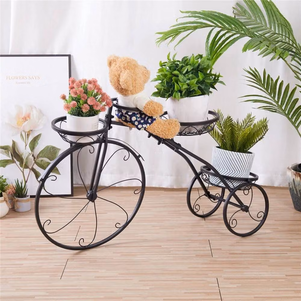 KORVIXA Vintage Style Metal Bicycle Garden Planter Tub in Black – 2