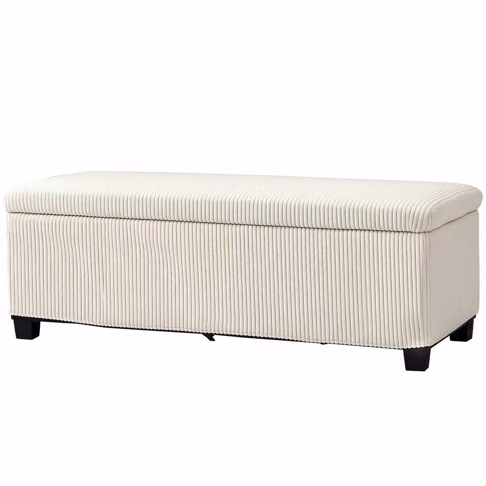 STILVORA Beige Storage Ottoman with Steel Frame and 84 L Capacity – 3