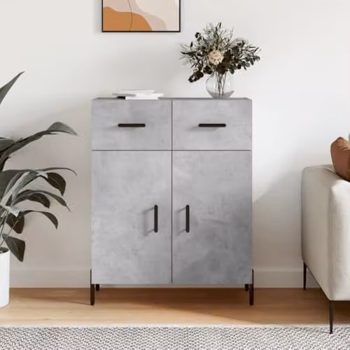 vidaXL Modern Sideboard in Concrete Grey, W/D/H: 69.5 x 34.0 x 90.0 cm – 2