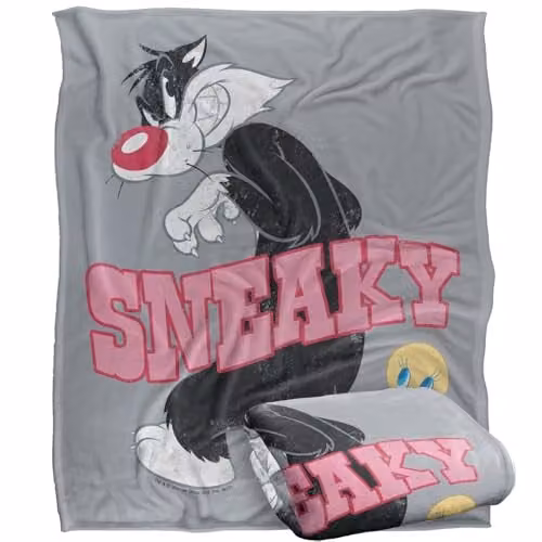 Warner Bros. Looney Tunes Kids Super Soft Sneaky Silky Touch Fleece Throw Blanket, Multicolour, W/H: 127.0 x 152.4 cm – 1
