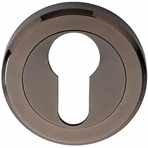 Loops 50mm Euro Profile Round Escutcheon with Bevelled Edge and Concealed Fix in Black Nickel – 1
