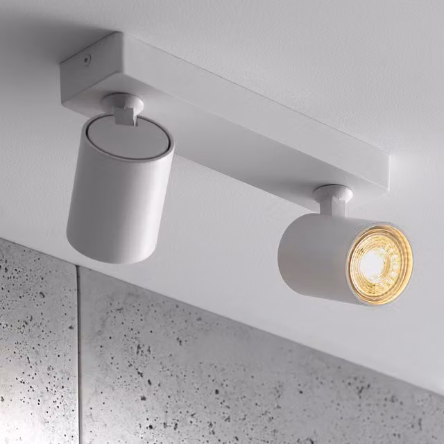 CGC Lighting Nell Twin Round Spotlight with Adjustable Head in White
