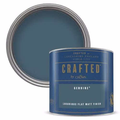 Crown Crafted Genuine Dead Matt Emulsion Paint Tester Sample, Blue, 125ml