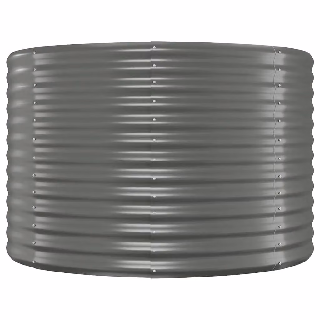 Berkfield Home Garden Grey Powder-coated Steel Raised Bed W: 249 cm, D: 100 cm, H: 68 cm – 3