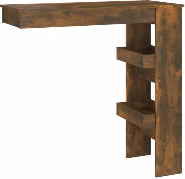 Berkfield Home Modern Wall Bar Table in Smoked Oak Brown, W/D/H: 102 x 45 x 103.5 cm