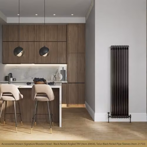 UK Radiators Alpha 3 Column Vertical Traditional Cast-Iron Style Radiator in Raw Metal Silver, H 180 cm x W 46.5 cm – 3