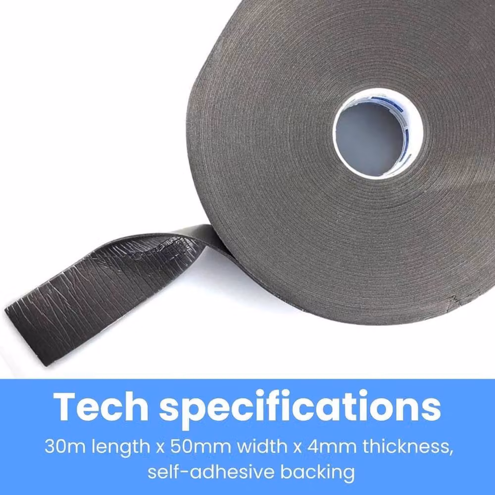 SPETLEK Self-Adhesive Acoustic Soundproofing Tape, Grey, W: 52 mm, L: 10000 mm – 2