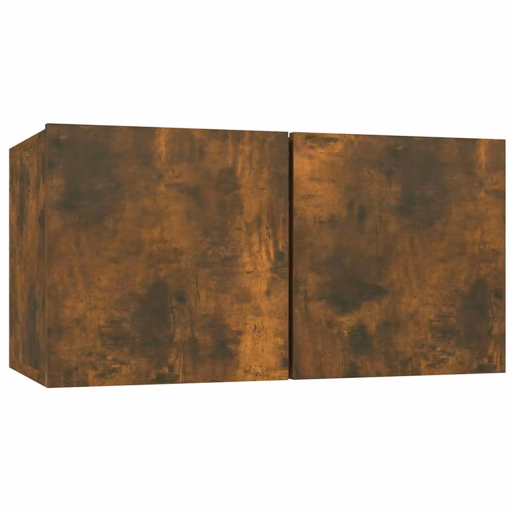 Berkfield Home Set of 3 Wall Mounted Hanging TV Cabinets in Smoked Oak Brown, W/D/H: 60 x 30 x 30 cm – 4