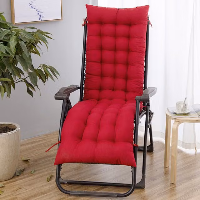 Livingandhome Red Breathable Cotton Recliner Cushion with Hook and Loop Fastening