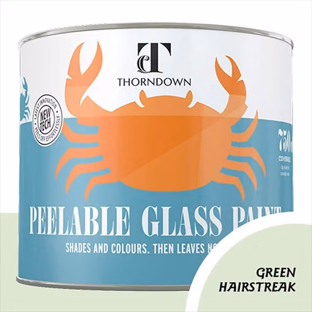 Thorndown Green Hairstreak Peelable Glass Paint in Satin Green, 11.5 cm