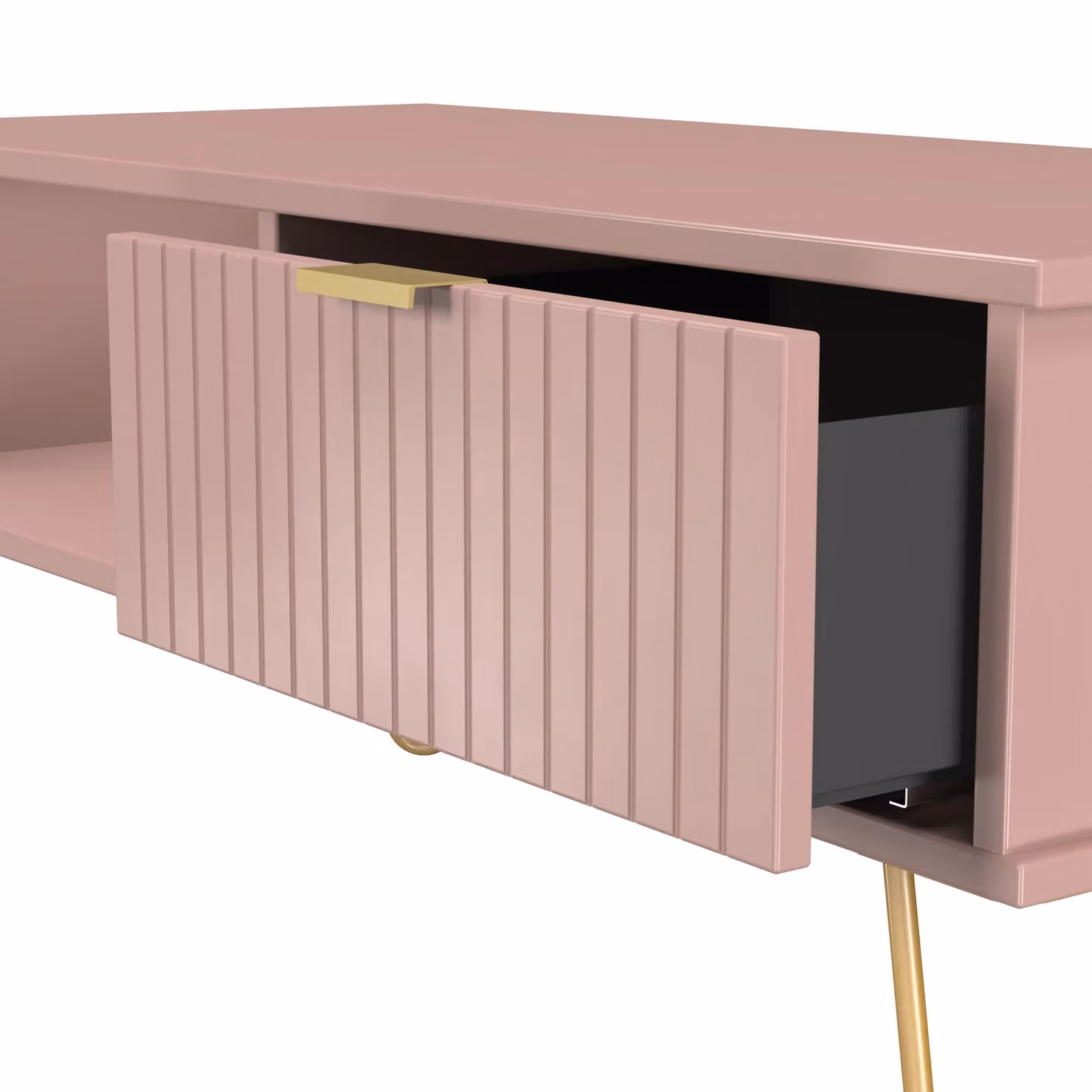 2 U Bexley 1 Drawer Coffee Table in Dusty Pink and Gold – 3