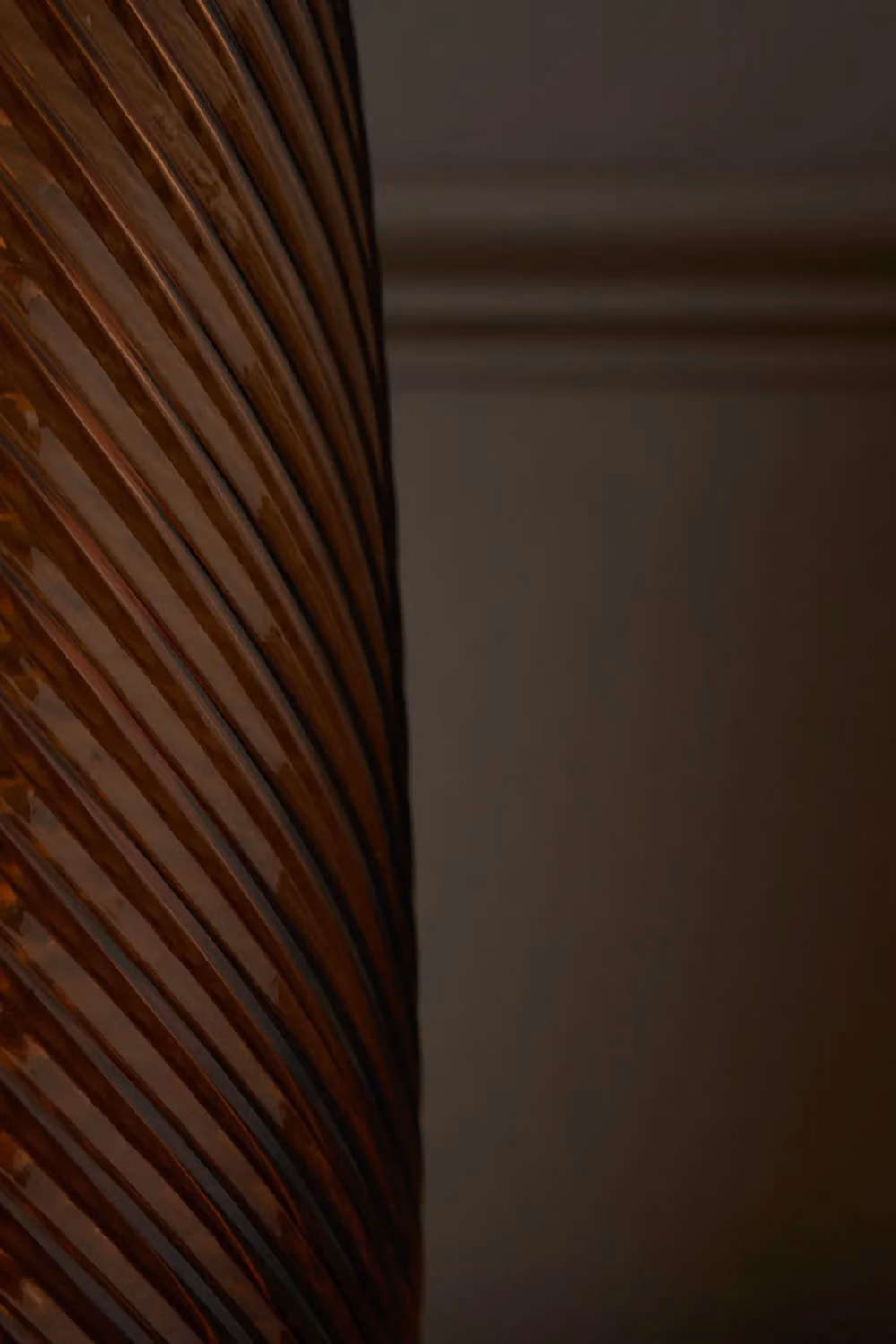 BHS Amber Cognac Tall Spiral Glass Vase – 2