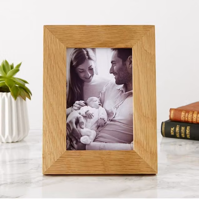 MijMoj Design Modern Rectangular Wood Photo Frame, Brown, H 20.5 x W 15.5 x D 2.0 cm