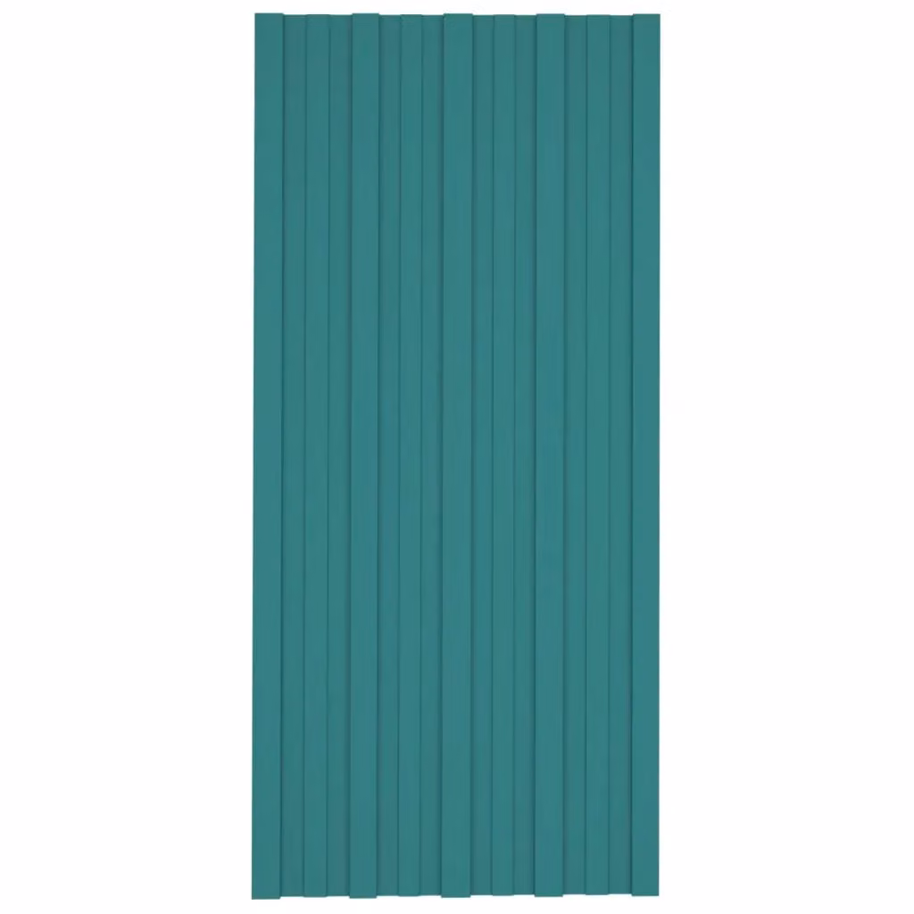 Berkfield Home 12-Piece Galvanised Steel Roof Panels, Green, W: 100 cm, D: 45 cm – 2