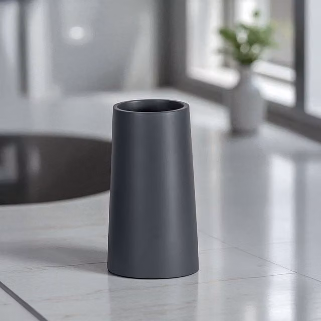 Showerdrape Alto Grey Resin Bathroom Tumbler