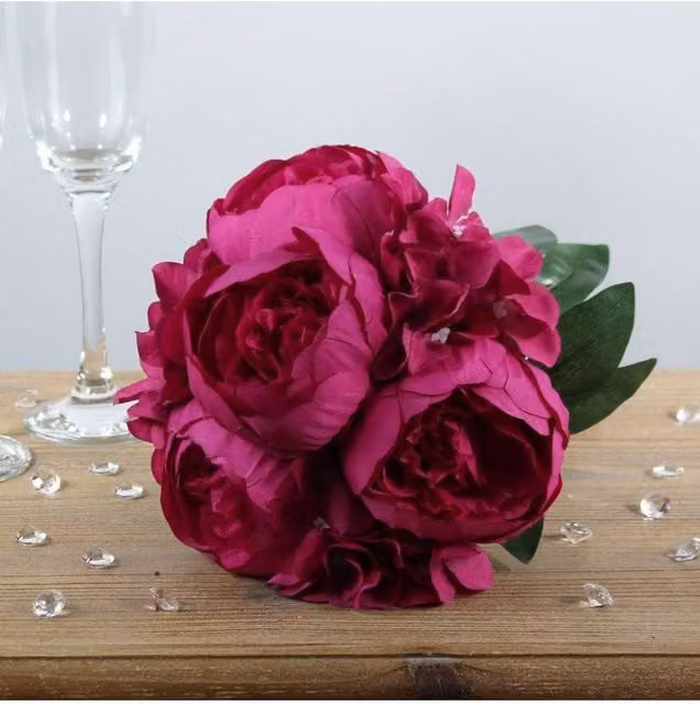 KDMD Arundel Romance Mixed Floral Bouquet in Red and Pink, 2 Pack, Height: 28 cm – 1