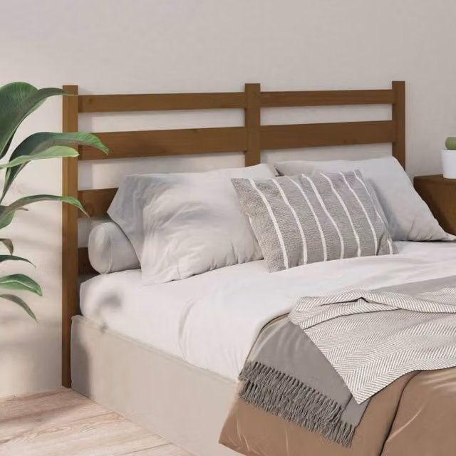 Berkfield Home Rustic Solid Wood Pine Bed Headboard in Honey Brown, W: 206 cm, D: 4 cm, H: 100 cm