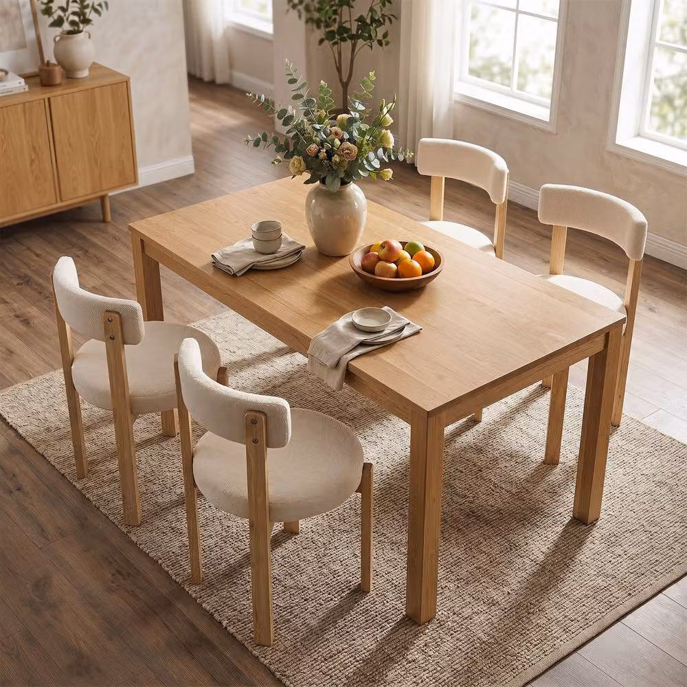 Gymax Set of 2 Modern Dining Chairs with Teddy Fleece Upholstered Seats in Beige – 3