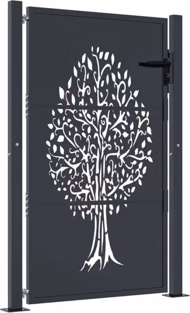 Berkfield Home Steel Garden Gate in Anthracite, W: 105 cm, H: 155 cm – 1