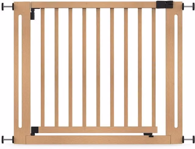 Safetots Elegance Baby Gate in Natural Wood, Extendable and No-Drill Swing Door for Doors and Stairs, Width: 95 cm - 103 cm