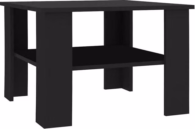Berkfield Home Modern Black Square Coffee Table in Composite Wood, W/D/H: 60 x 60 x 42 cm – 1