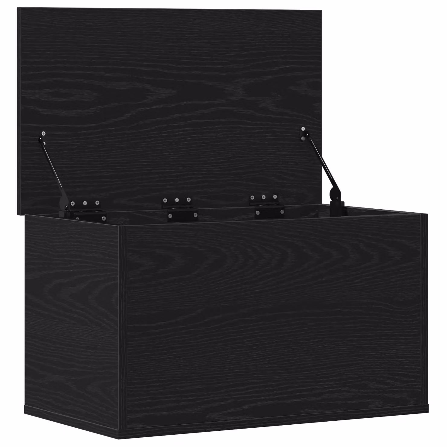 Berkfield Home Black Oak Storage Box with Lid, W: 60 cm, D: 35 cm, H: 35 cm – 3