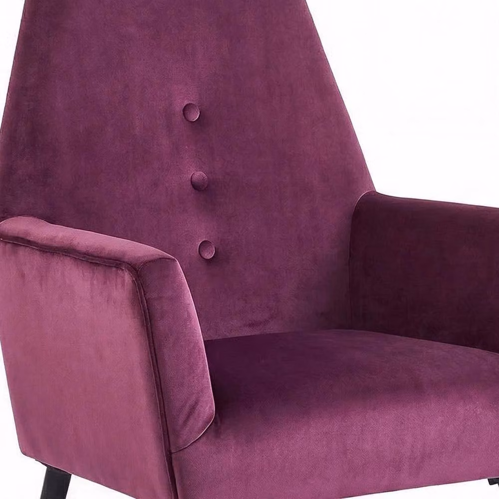 Havendro Modern Velvet Buttoned Padded Accent Armchair in Purple – 2