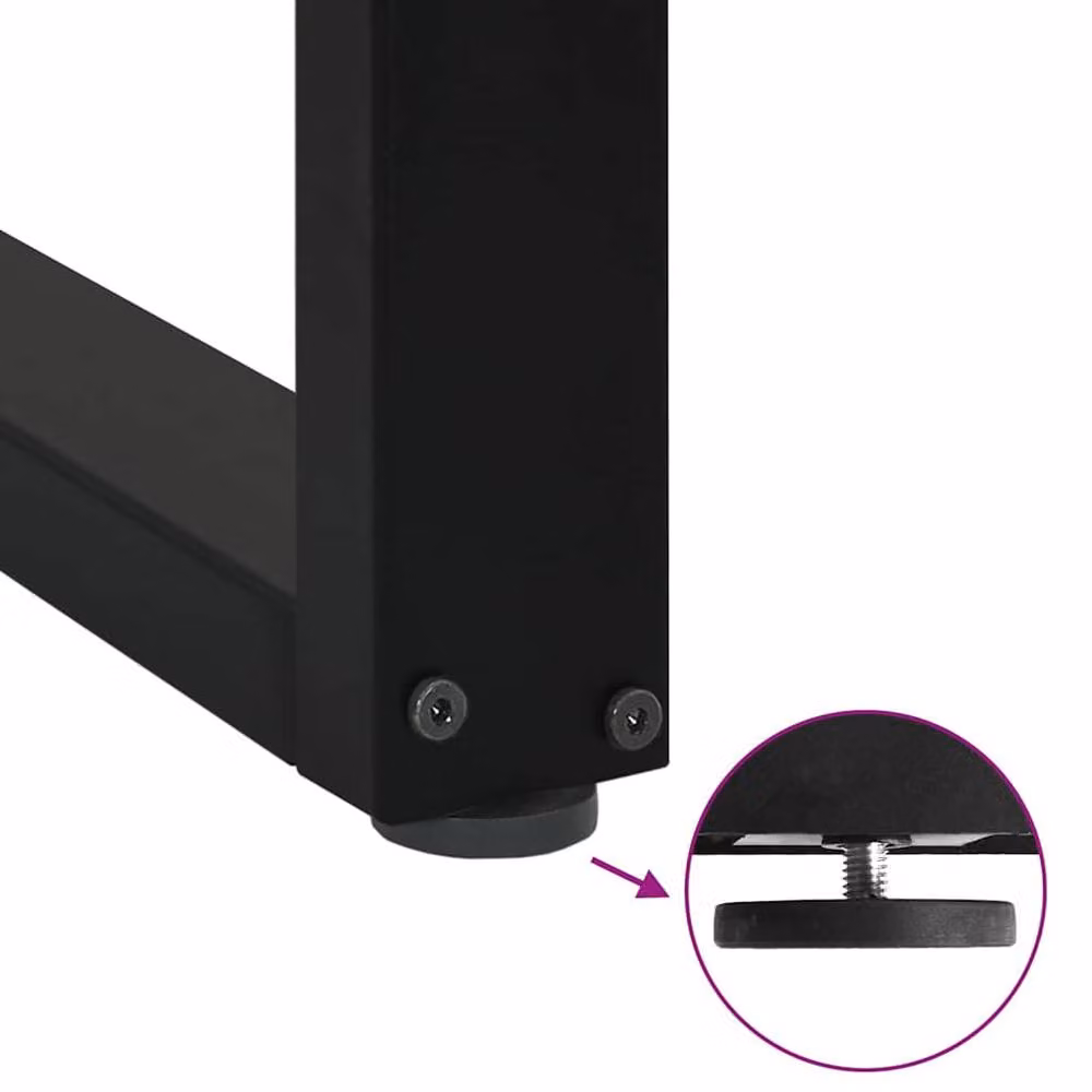 Berkfield Home U-Shaped Coffee Table Legs, 3 Piece Black Steel Set, W: 80 cm, H: 72-73 cm – 5
