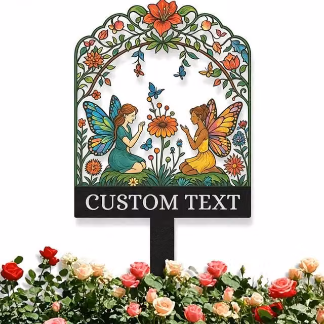 Quipulse Vintage Floral Metal Freestanding Decorative Ornament in Black and Multicolour – 1